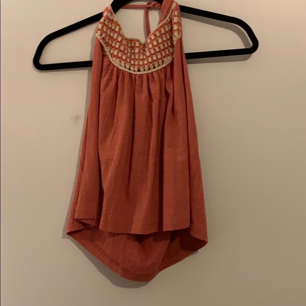 red with lace tank top